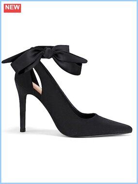 Womens Pointed Toe Bow Stiletto Heels Ankle Strap Wedding Party Pumps